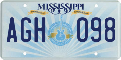 MS license plate AGH098