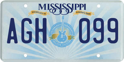 MS license plate AGH099