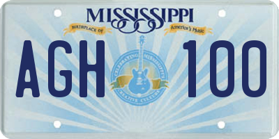MS license plate AGH100