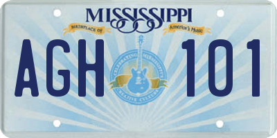 MS license plate AGH101