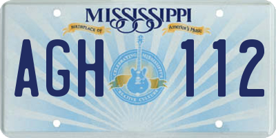 MS license plate AGH112