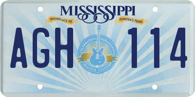 MS license plate AGH114
