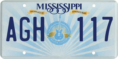 MS license plate AGH117