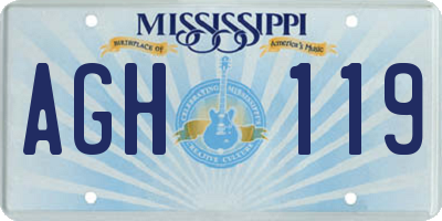 MS license plate AGH119