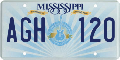 MS license plate AGH120