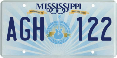 MS license plate AGH122