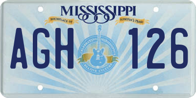 MS license plate AGH126