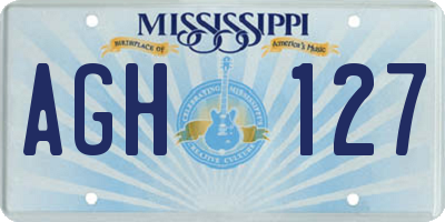 MS license plate AGH127
