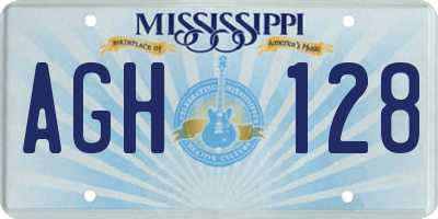 MS license plate AGH128
