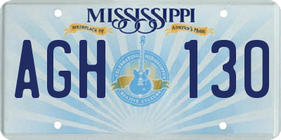MS license plate AGH130