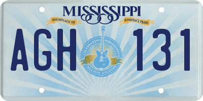 MS license plate AGH131