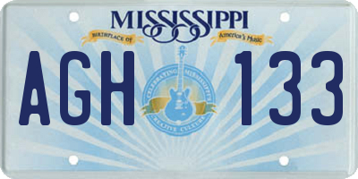MS license plate AGH133