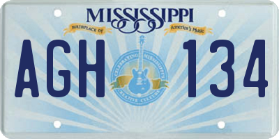 MS license plate AGH134