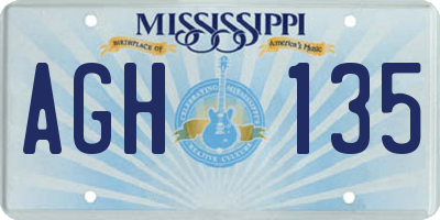 MS license plate AGH135