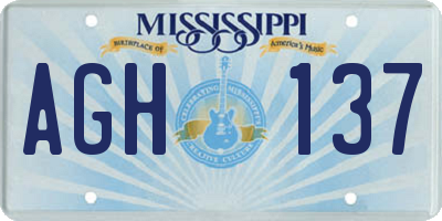 MS license plate AGH137