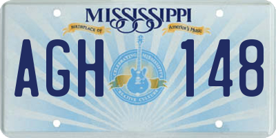 MS license plate AGH148