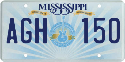 MS license plate AGH150