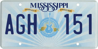 MS license plate AGH151