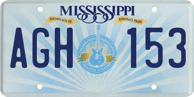 MS license plate AGH153