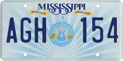 MS license plate AGH154