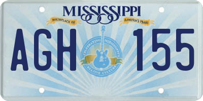 MS license plate AGH155