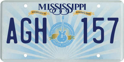 MS license plate AGH157