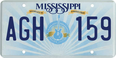 MS license plate AGH159