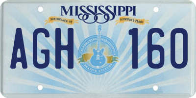 MS license plate AGH160