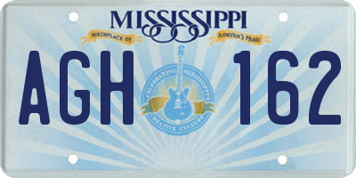 MS license plate AGH162