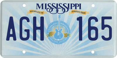 MS license plate AGH165