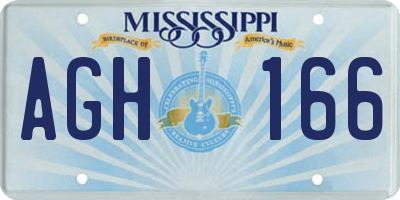 MS license plate AGH166