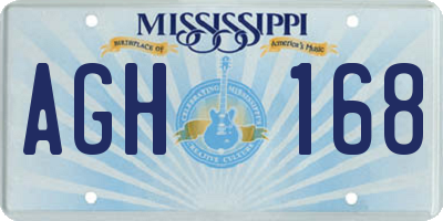 MS license plate AGH168