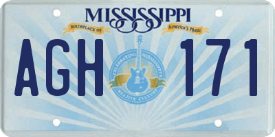 MS license plate AGH171