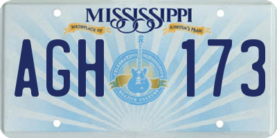 MS license plate AGH173