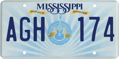 MS license plate AGH174