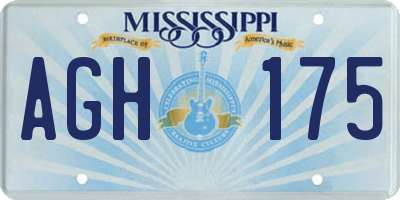 MS license plate AGH175