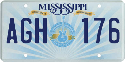 MS license plate AGH176