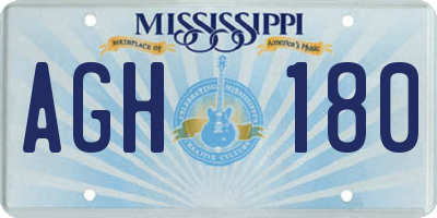 MS license plate AGH180