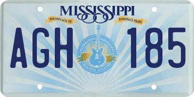 MS license plate AGH185