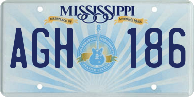 MS license plate AGH186