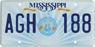 MS license plate AGH188