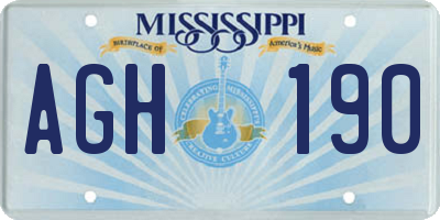 MS license plate AGH190