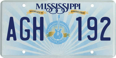 MS license plate AGH192
