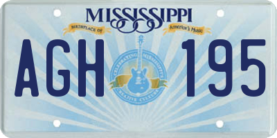 MS license plate AGH195