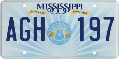 MS license plate AGH197