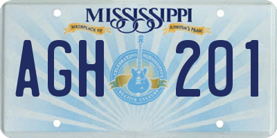 MS license plate AGH201