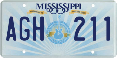 MS license plate AGH211