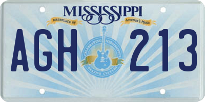 MS license plate AGH213