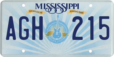 MS license plate AGH215