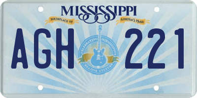 MS license plate AGH221
